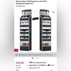 Black Hanging Door Organizer